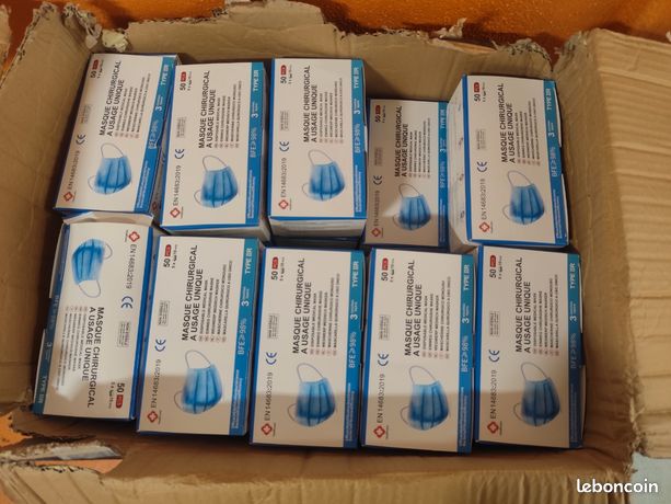 masques chirurgicaux à usage 29 boîtes de 50 pièces