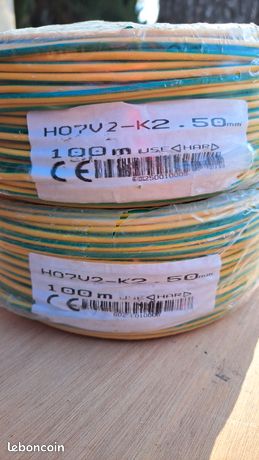 Lot fil souple vert/jaune 25 mm2 H07V2-K