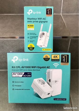 Lot kit 2 adaptateurs CPL AV1000 + répéteur Wifi N300 Tp-Link