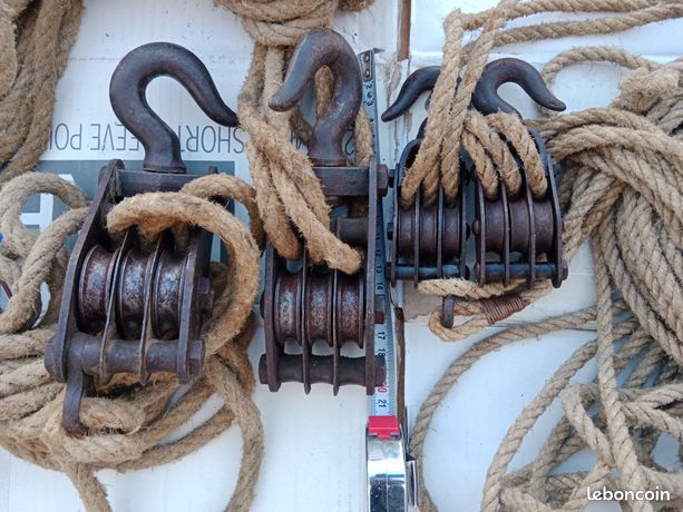 Lot paire moufles palan en métal