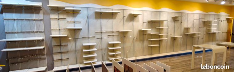panneau etagere mural agencement de magasin 45 metres lineaire