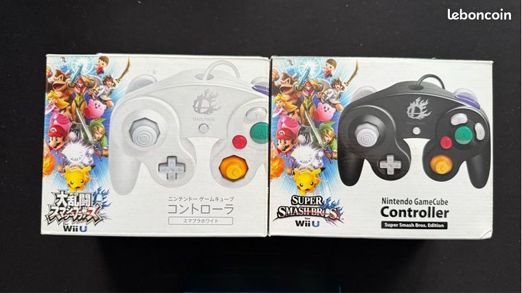 Lot Rares 2x Manettes Gamecube Smash bros Noir et Blanc Wii U