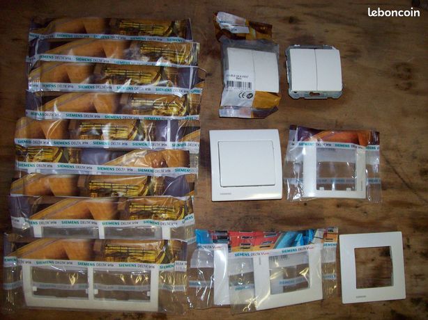 Lot siemens iris et delta plaque - interupteur - poussoir NEUF