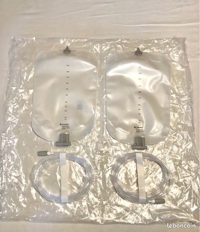 x2 poches de nuit de 2 litres, recueil urines, fuites urinaires, dispositif médical homme