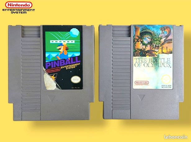 2 cartouche de jeu Nintendo NES Battle of Olympus + Pinball
