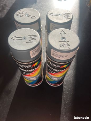 4 bombes MOTIP Bumper Spray gris 400 ml