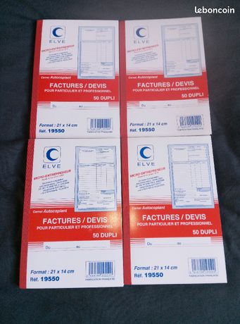 4 carnets de facturation devis