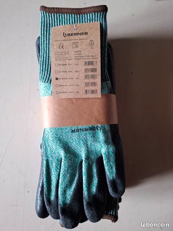 6 paires gants de protection anti-coupure berner