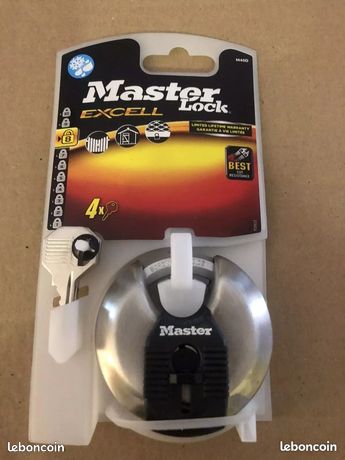 Lots de 3 Master Lock Excell Stainless Steel M40D Padlock Security Level 8 4x Keys
