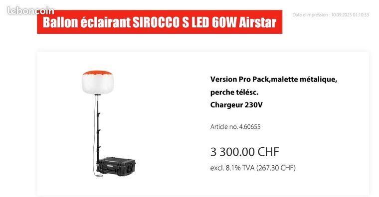 Lumière chantier airstar