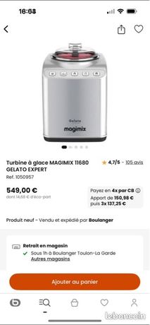 Machine à glace gelato de magimix