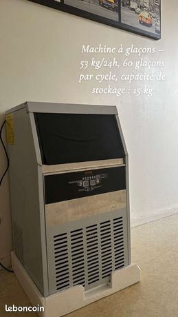 Machine à glaçons - 53 kg/24h 60 glaçons par cycle capacité de stockage 15 kg