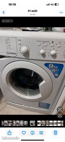 Machine à laver robuste Indesit 9 kgs Faire offre Prix ferme Machine située au Rdc Diable à disponibilité pour lévacuation par vos soins