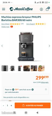 Machine expresso broyeur PHILIPS Baristina BAR300/60 noire