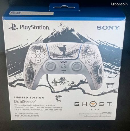manette ghost of yotei ps5 édition limitée black et white