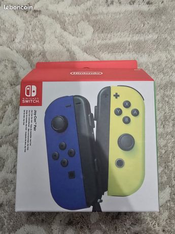 Manettes Joy-Con - BLEU Néon et JAUNE Néon pour Console Switch OFFICIEL