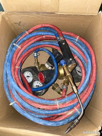 Manometre pour chalumeau acetyle oxygene avec 5m de flexible