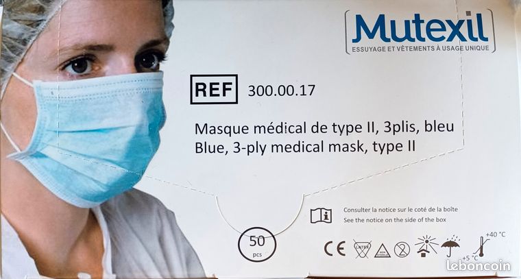Masques médicaux type II Mutexil