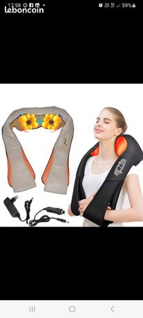 Masseur Cervical Massage Dos Cou et Epaules avec Chauffage. Appareil de Massage Shiatsu électrique