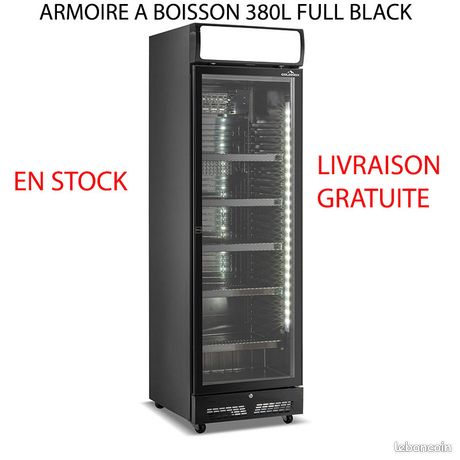 ⭐⭐⭐MAXI PROMO MOINS CHER DE FRANCE⭐⭐⭐ Armoire à boissons 380 Litres sur roulettes Full Black PREMIUM - GOLDINOX
