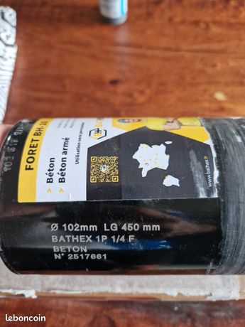 Mèche beton diamant pour carotteuse 102 mm