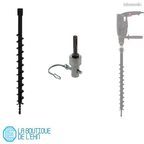 Mèche de tarière Ø 40 mm avec adaptateur pour perceuse et perforateur SDS-plus