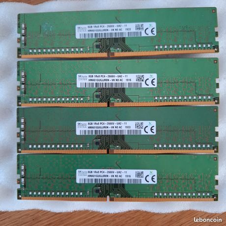 Mémoire PC Ram DDR4 32go lot de 4