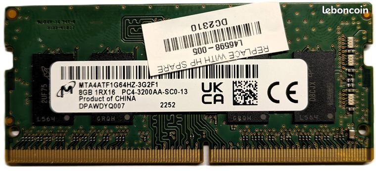 Mémoire RAM 8 Go DDR4 SO-DIMM 3200 MHz