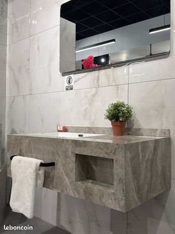Meuble Salle de Bain design contemporain + miroir LED