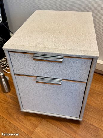 Meuble de bureau à roulettes 2 tiroirs dont 1 porte dossiers