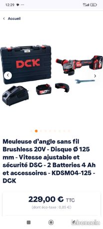 Meuleuse a batterie DCK 20 V