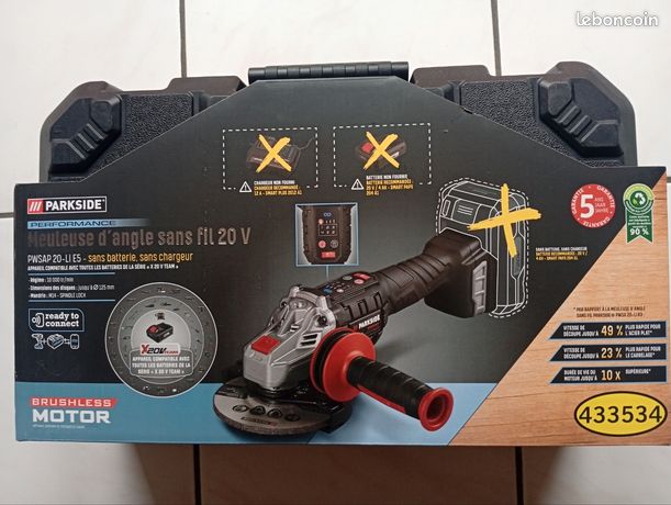 Meuleuse d'angle sans fil 20 Volts Parkside Performance