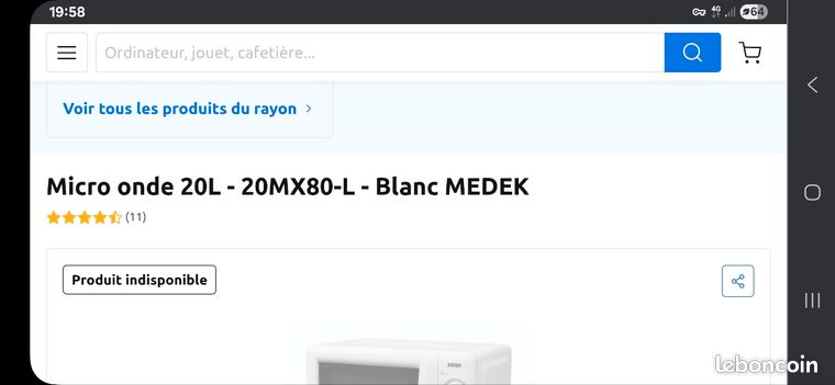 Micro ondes 20l tout neuf encore emballé