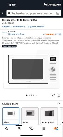 Micro ondes encastrable