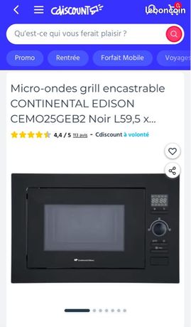 Micro-ondes grill encastrable