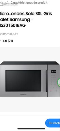 Micro-ondes Solo 30L Gris galet Samsung