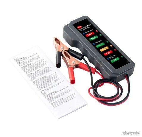 Mini testeur de batterie automatique, moniteur de batterie de voiture, dispositif de test de batterie de véhicule pour voiture, moto, camions, véhicule automobile, 12V