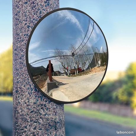 Miroir convexe de surveillance avec support arrière pour mat