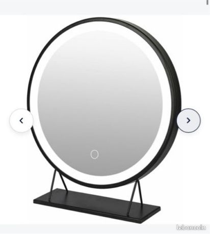 Miroir de Maquillage Miroir Rond 5050cm6500k Blanc froidCadre noir