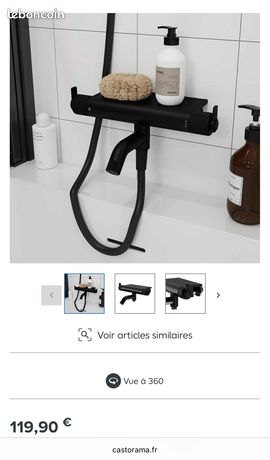 Mitigeur de bain thermostatique noir GoodHome Selenga neuf