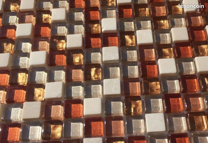 MIX DE COULEUR mix BEIGE 28 plaques de mosaïque moderne verre et pierre pour usage sol mur mural cuisine crédence moderne
