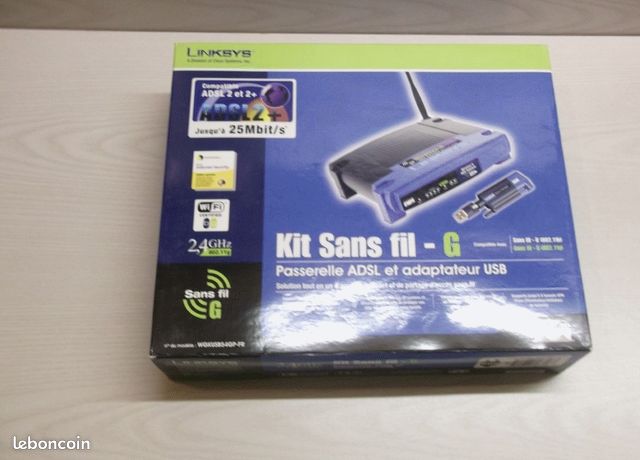Modem Routeur Passerelle ADSL LYNKSYS AAB, et dans sa boite