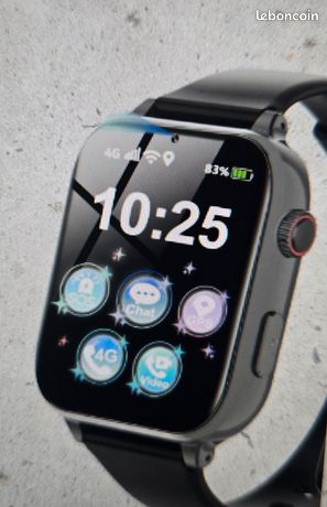 Montre Connectée Enfant 4G GPS Téléphone SOS Mode Classe Podomètre Réveil