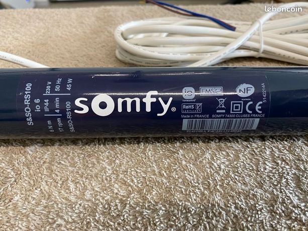 Moteur Somfy RS100 S&SO IO 6Nm Neuf