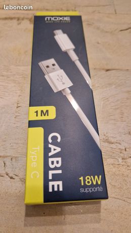 Moxie câble usb type-c 1m 18w supporté 16