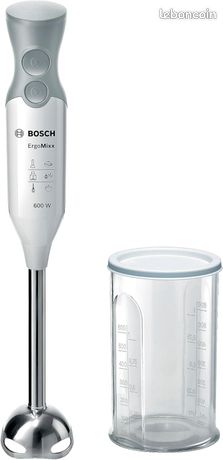 MSM66110 ErgoMixx Mixeur-Plongeant - Mixeur à main 600 W- Système anti-éclaboussures - Poignée ergonomique Blanc Classe énergétique A