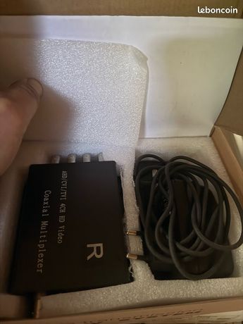 Multiplexeur vidéo coaxial 4CH C.A.T.104 Récepteur R + Alim Pour CCTV AHD/CVI/TVI