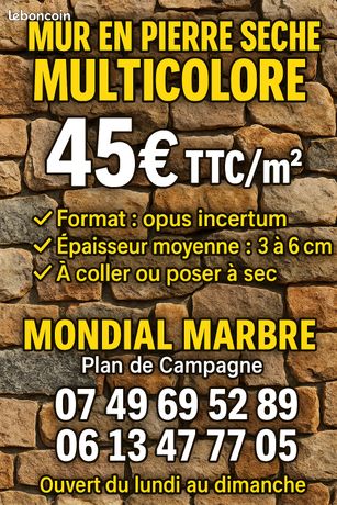 Mur en pierre sèche multicolore⁭​⁪⁭⁮⁪⁭⁫⁬⁫⁫​⁢⁯‍