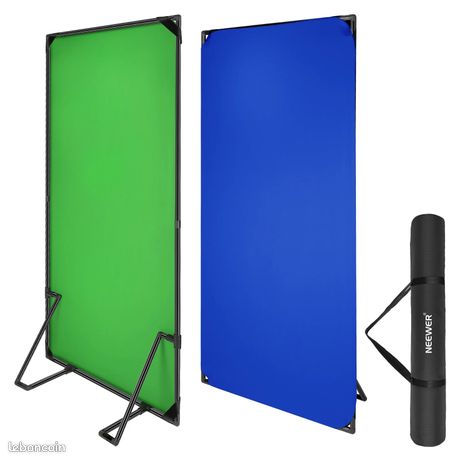 NEEWER Fond Photographique 2-en-1 Bleu/Vert 1x2M