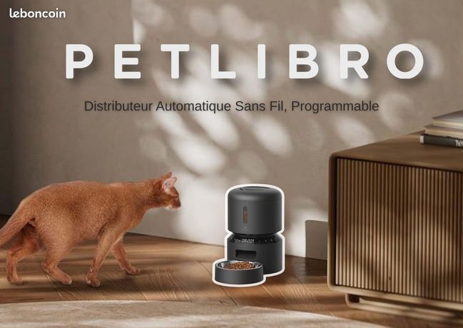 PETLIBRO 3L Distributeur Automatique Sans Fil Programmable Portion Ajustable Enregistreur Vocal Facile à Nettoyer Sans BPA